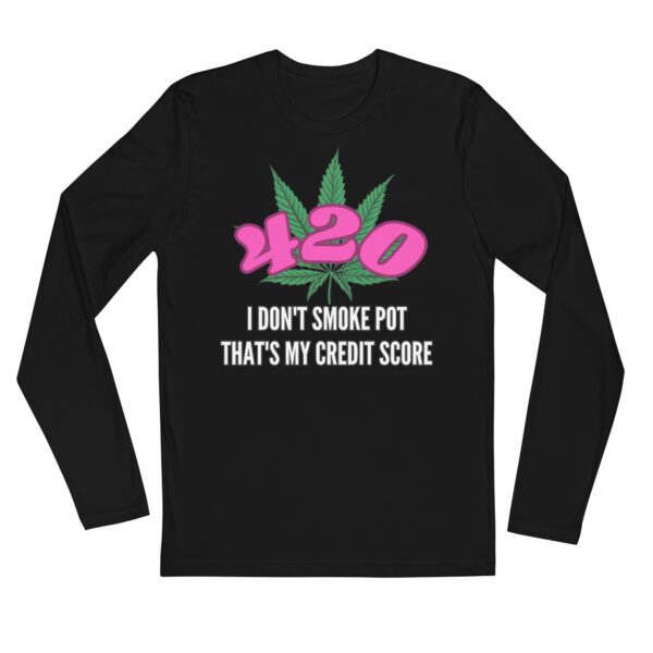 420 Credit Score Long Sleeve Fitted Crew